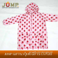 Best selling raincoats,top quality pink kids poncho with strawberry printing